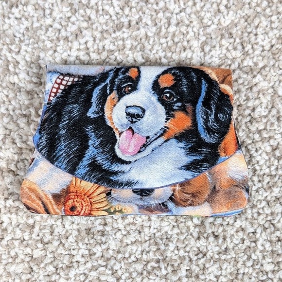 Handmade Pocket Wallet Credit Card Holder Cute Dog Print Small Purse Puppies - Picture 1 of 6